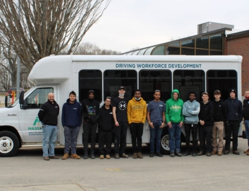 Southeastern Students from Five Vocational Programs Repair, Revamp Bus for MassHire Greater Brockton Workforce Board